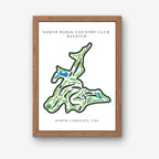 North Ridge Country Club Golf Course Print, North Carolina, Golf Map Artworks