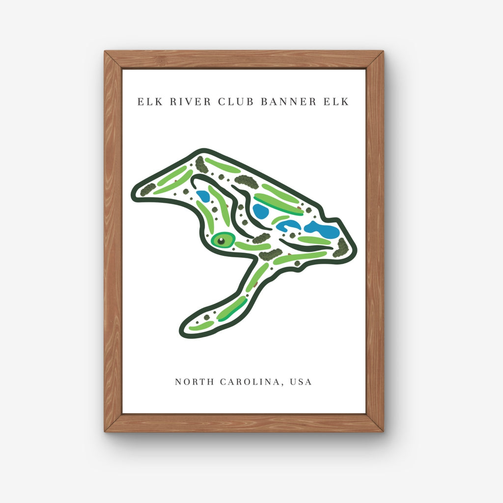 Elk River Club Golf Course Print, North Carolina, Golf Map Artworks
