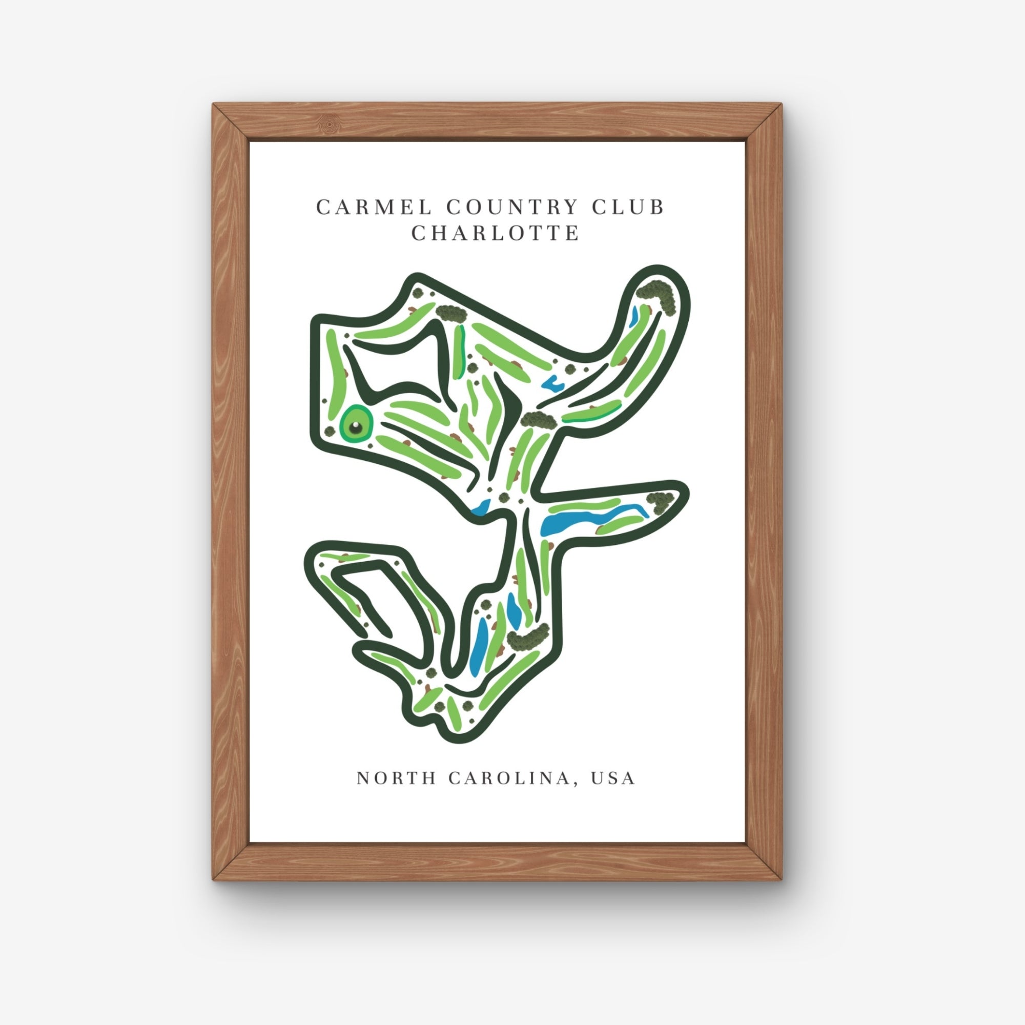 Carmel Country Club Golf Course Print, North Carolina, Golf Map artworks