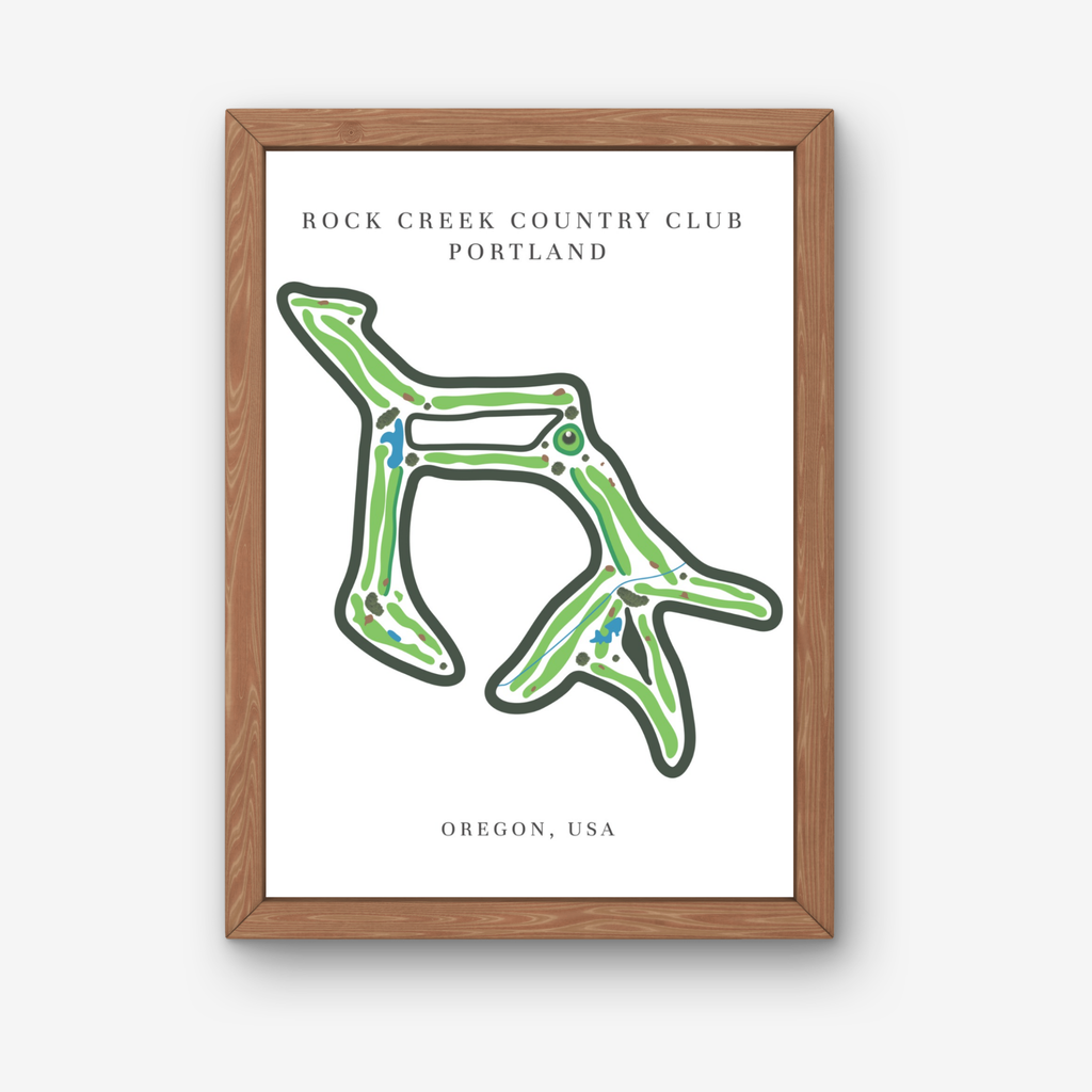 Rock Creek Country Club Golf Course Prints, Oregon, Golf Map Artwork