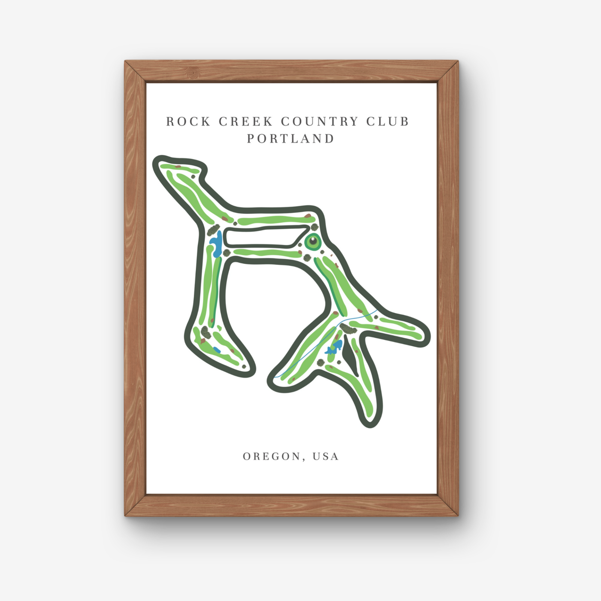 Rock Creek Country Club Golf Course Prints, Oregon, Golf Map Artwork