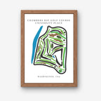 Chambers Bay Golf Course Prints, Washington, Golf Map Artwork