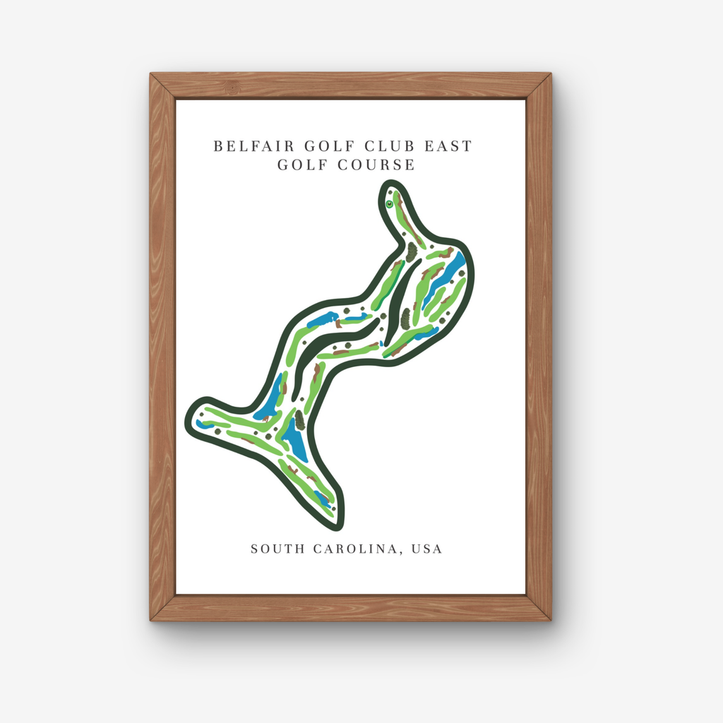 Belfair Golf Club East Golf Course Prints, South Carolina, Golf Map Artwork