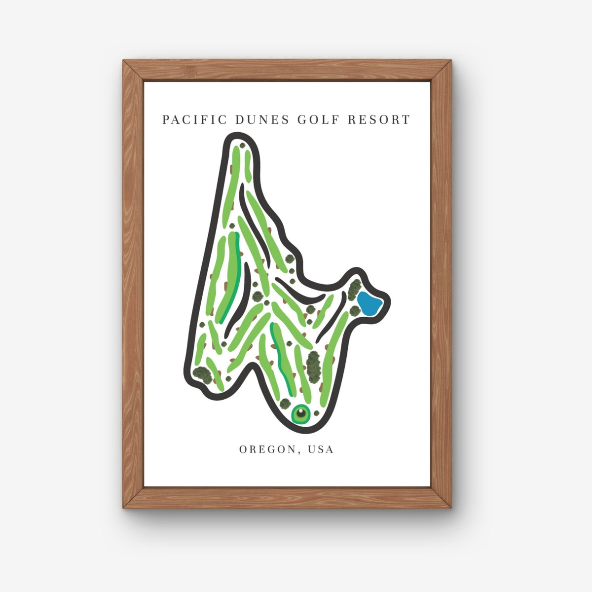 Pacific Dunes Golf Resort Golf Course Prints, Oregon, Golf Map Artwork