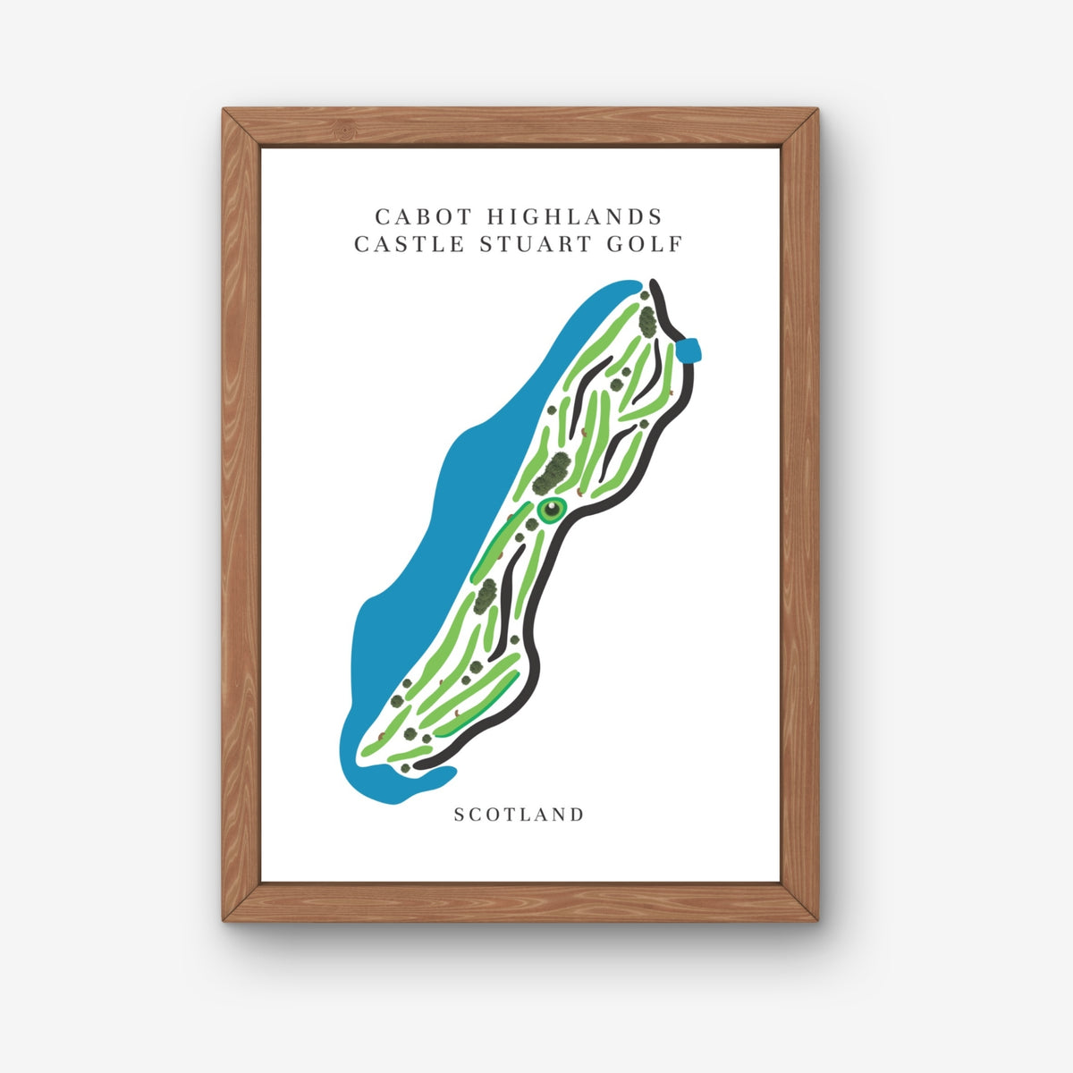 Cabot Highlands Castle Stuart Golf Course Prints, Scotland, Golf Map Artwork