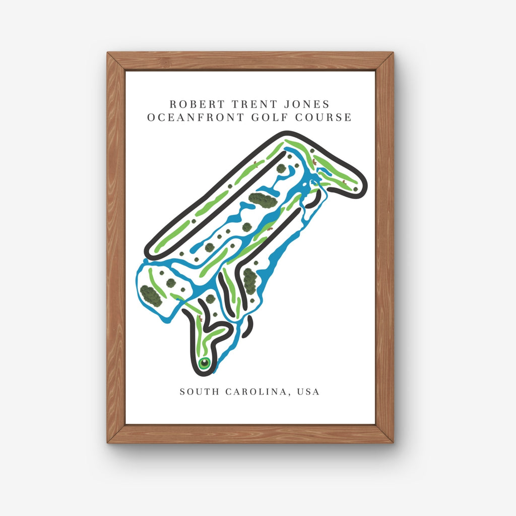 Robert Trent Jones Oceanfront Golf Course Prints, South Carolina, Golf Map Artwork