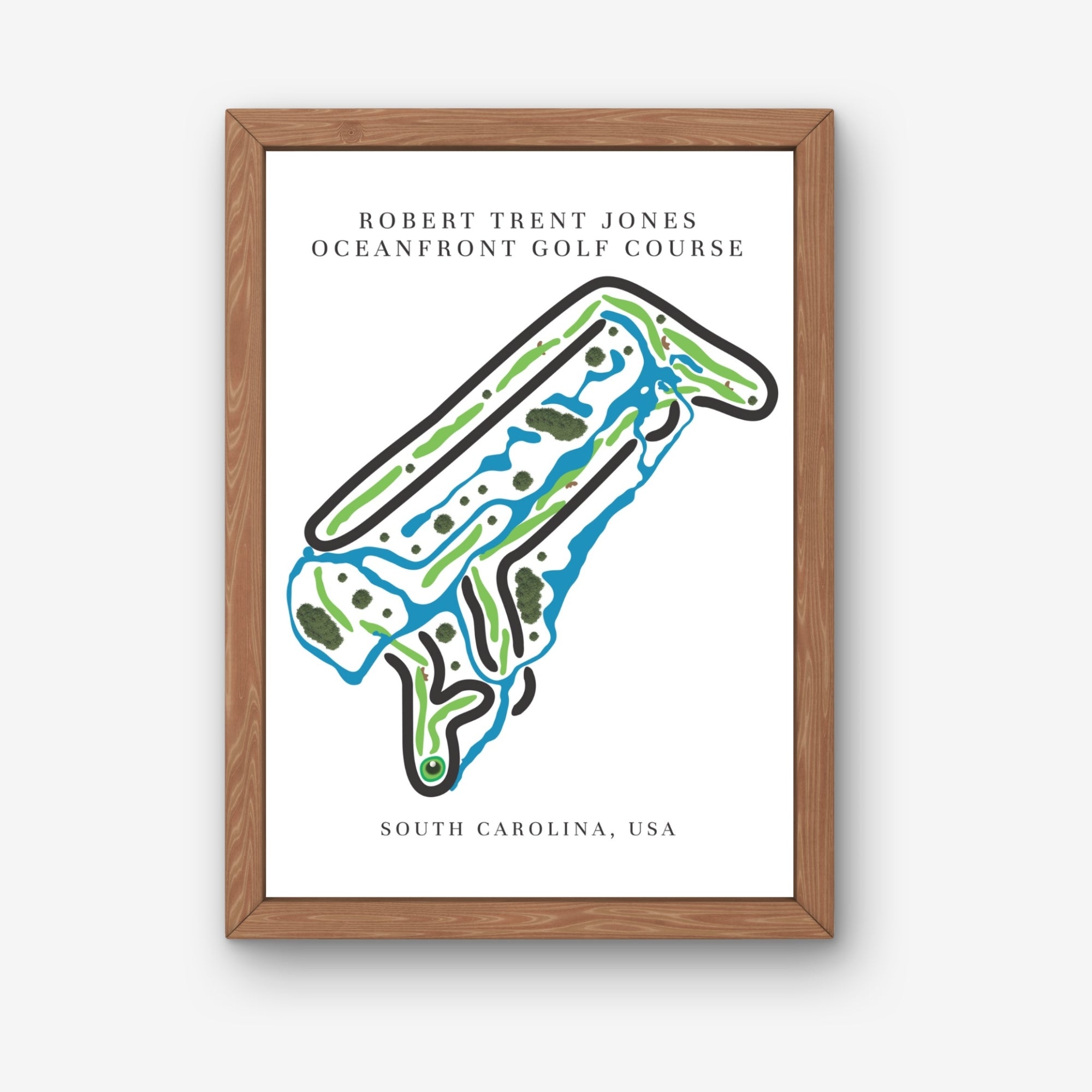 Robert Trent Jones Oceanfront Golf Course Prints, South Carolina, Golf Map Artwork