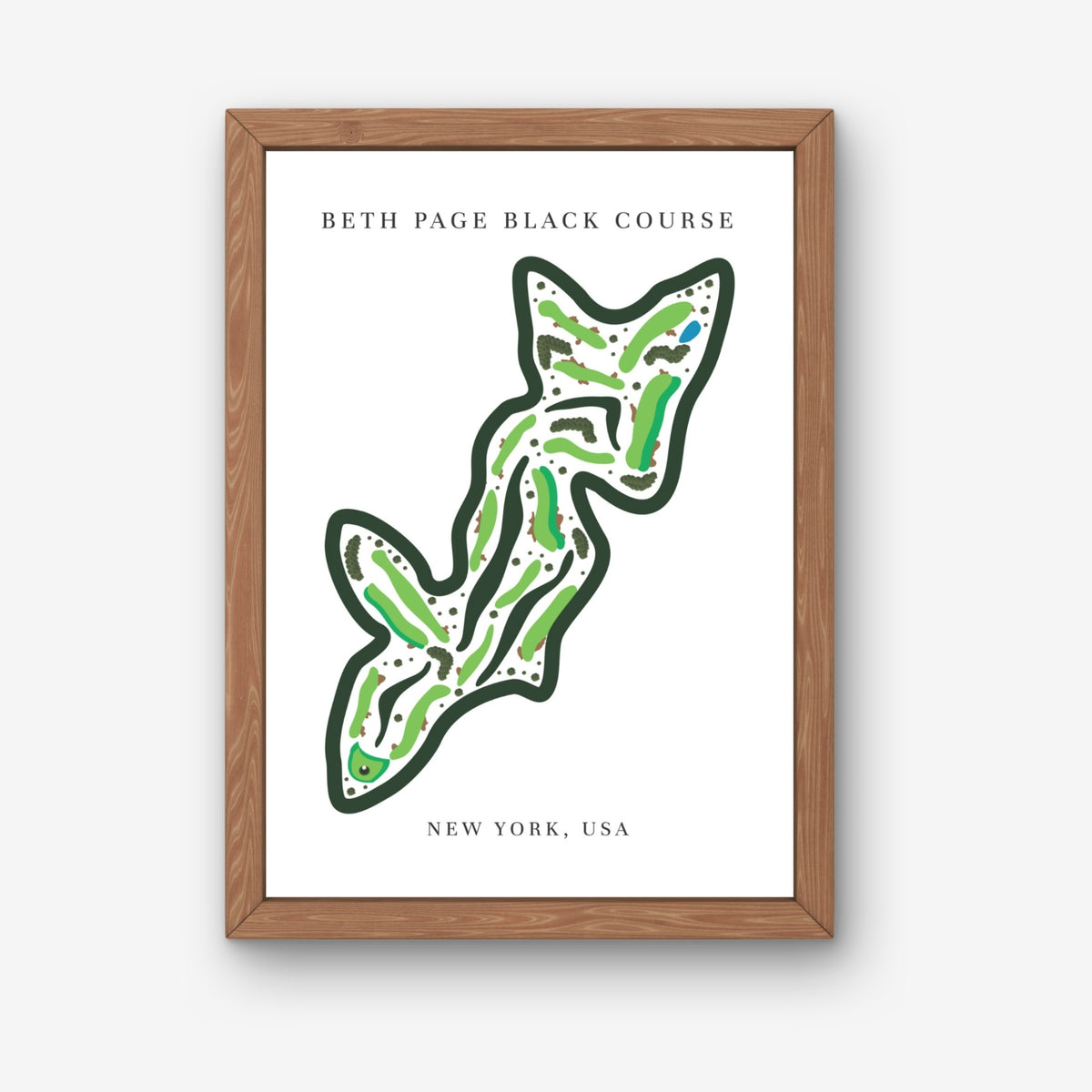Beth Page Black Golf Course Print, New York, Golf Map Artworks