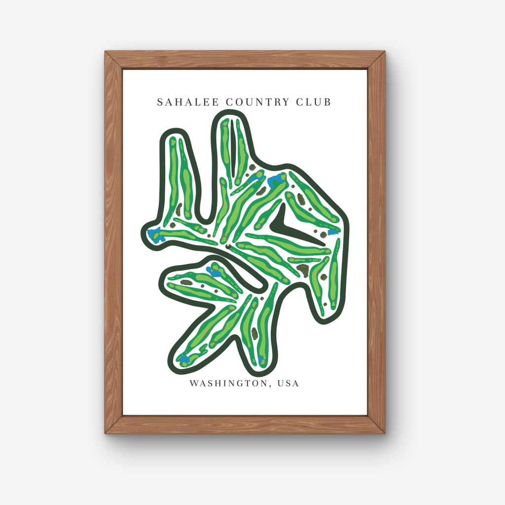 Sahalee Country Club Golf Course Prints, Washington, Golf Map Artwork