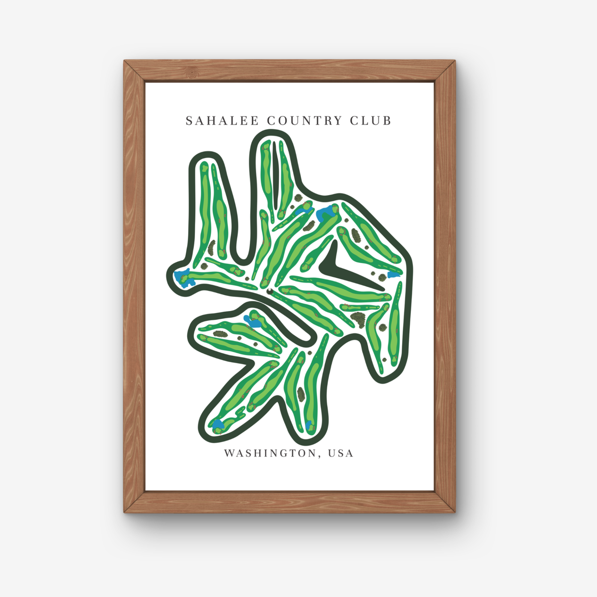 Sahalee Country Club Golf Course Prints, Washington, Golf Map Artwork