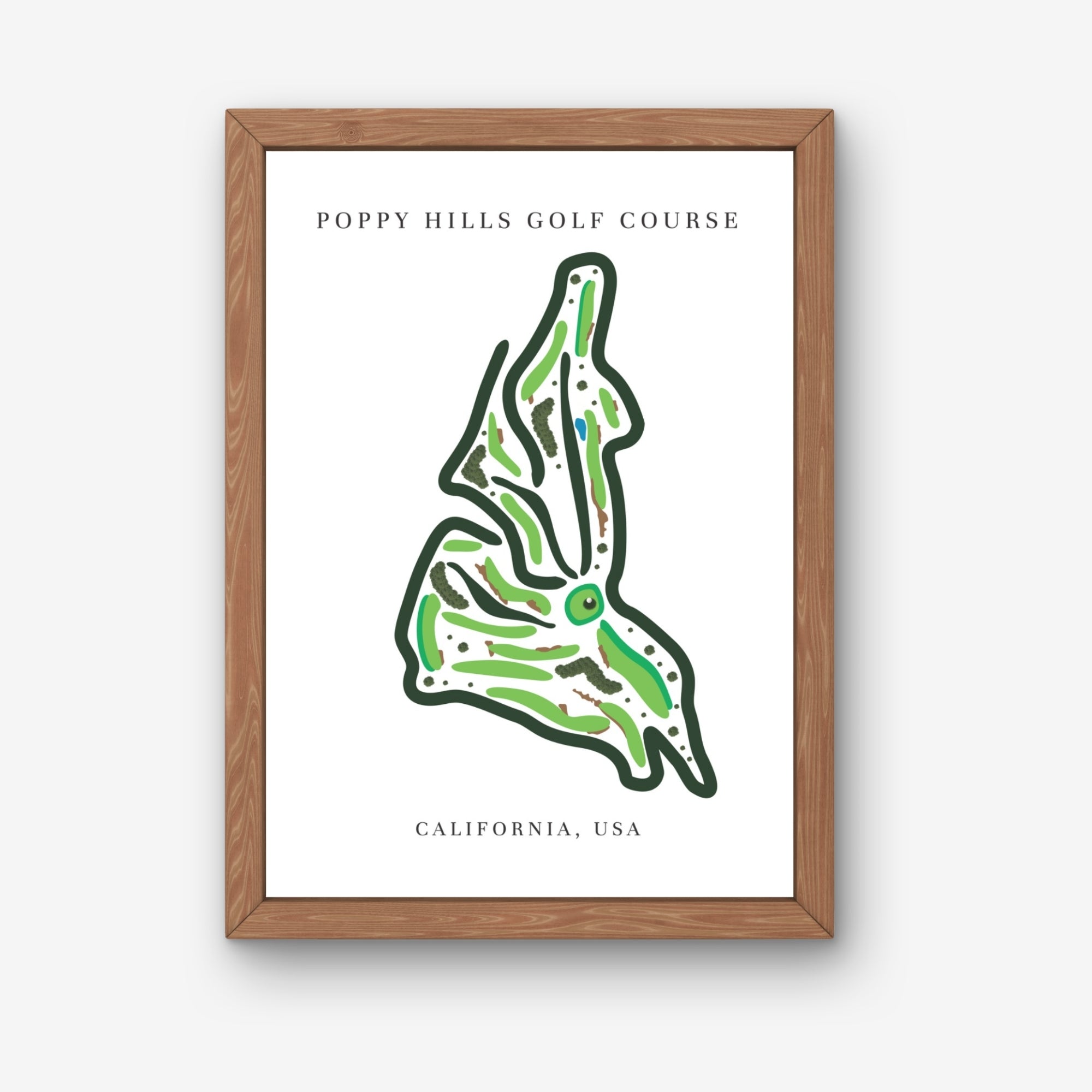 Poppy Hills Golf Course Print, California, Golf Map Artworks