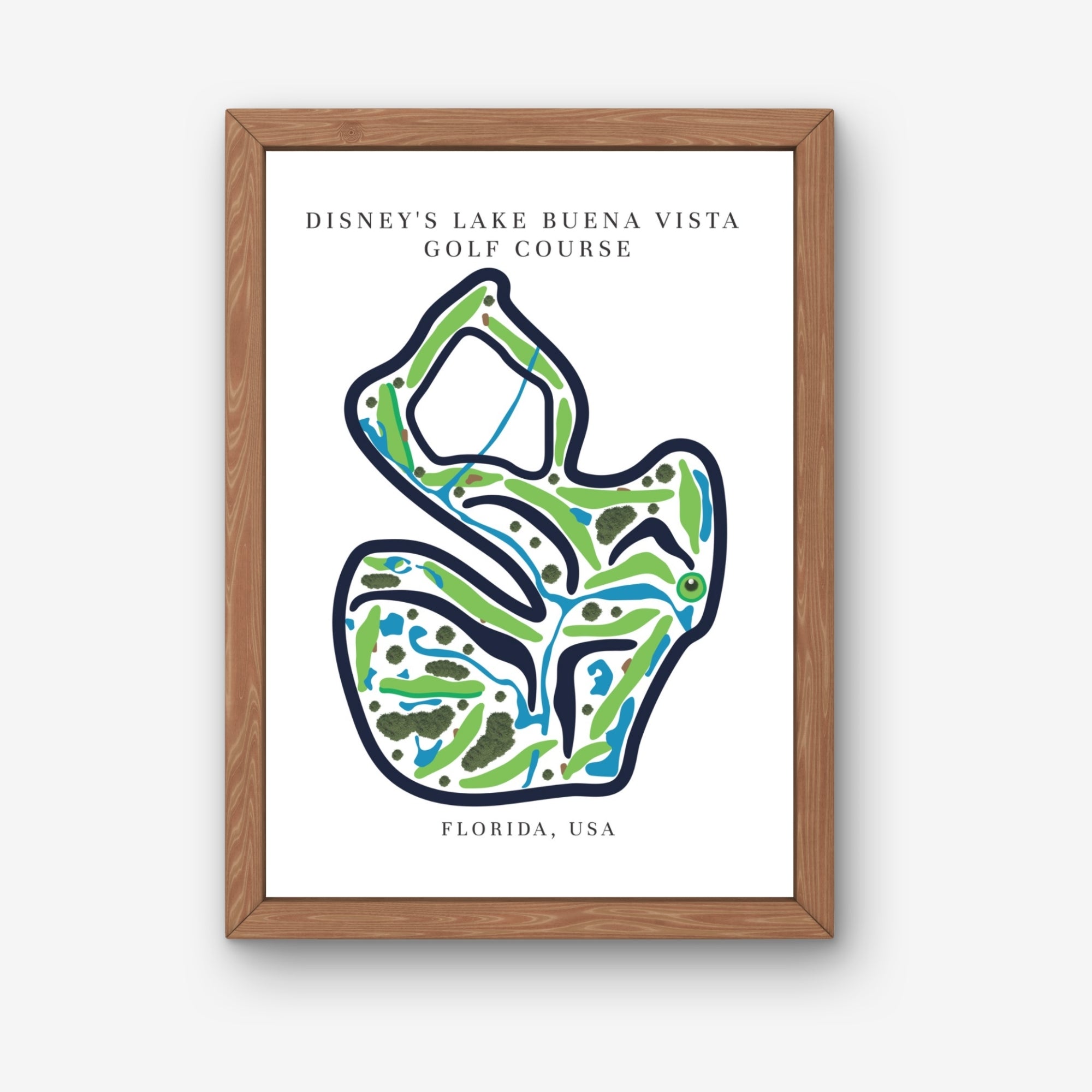 Disney's Lake Buena Vista Golf Course Prints, Florida, Golf Map Artwork