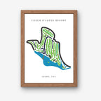 Coeur d'Alene Resort Golf Course Prints, Idaho, Golf Map Artwork