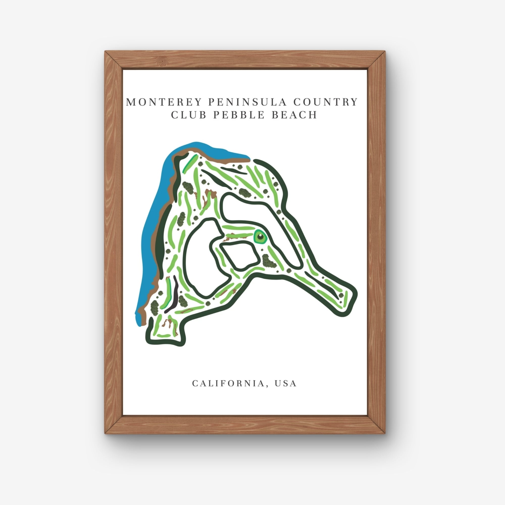Monterey Peninsula Country Club Golf Course Prints, California, Golf Map Artwork