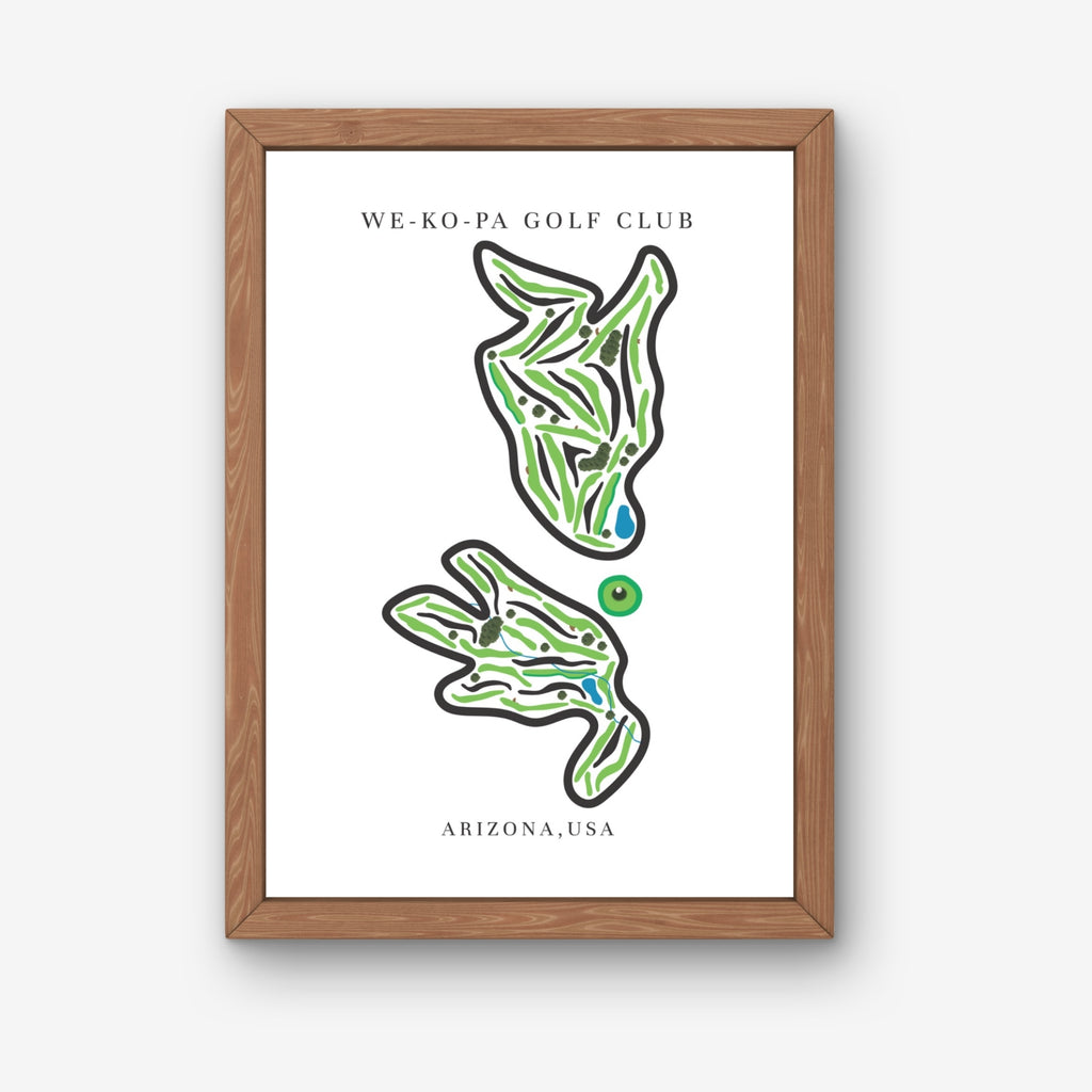 WE-KO-PA Golf Club Golf Course Prints, Arizona, Golf Map Artwork