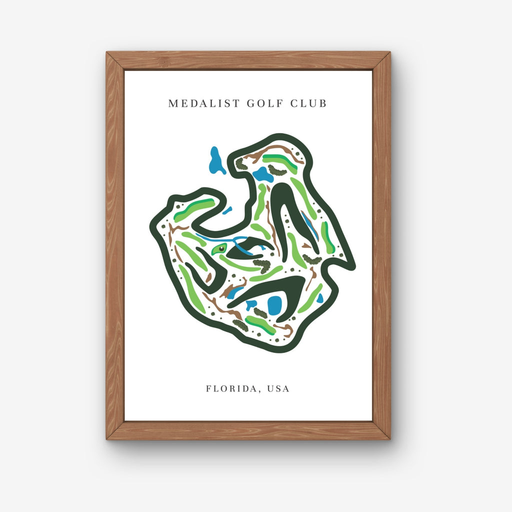 Medalist Golf Club, Golf Course Print, Florida, Golf Map Artworks