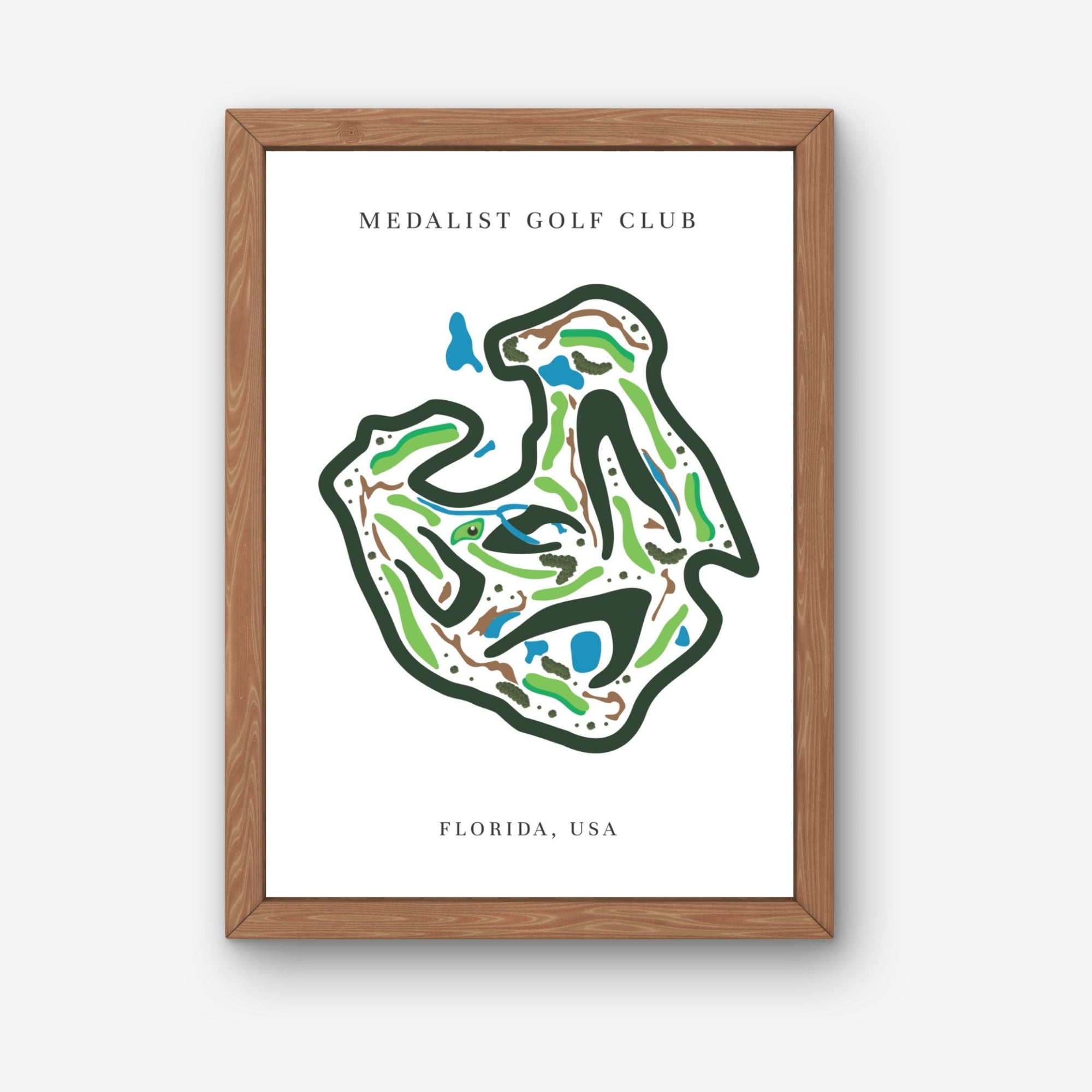 Medalist Golf Club, Golf Course Print, Florida, Golf Map Artworks