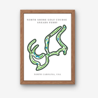North Shore Golf Course Golf Course Prints, North Carolina, Golf Map Artwork