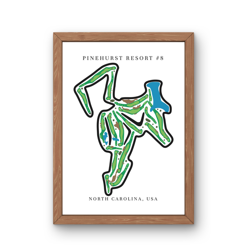 Pinehurst Resort #8 Golf Course Prints, North Carolina, Golf Map Artwork
