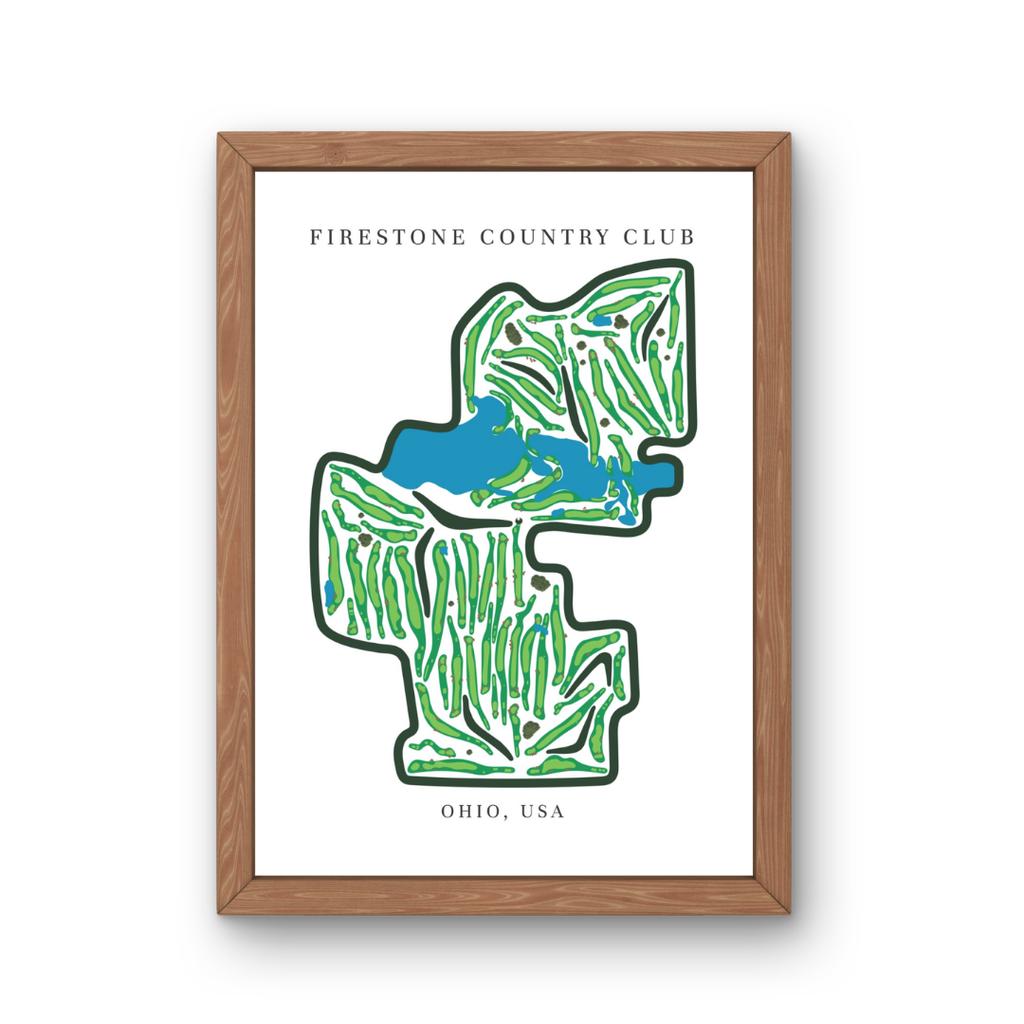 Firestone Country Club Golf Course Prints, Ohio, Golf Map Artwork