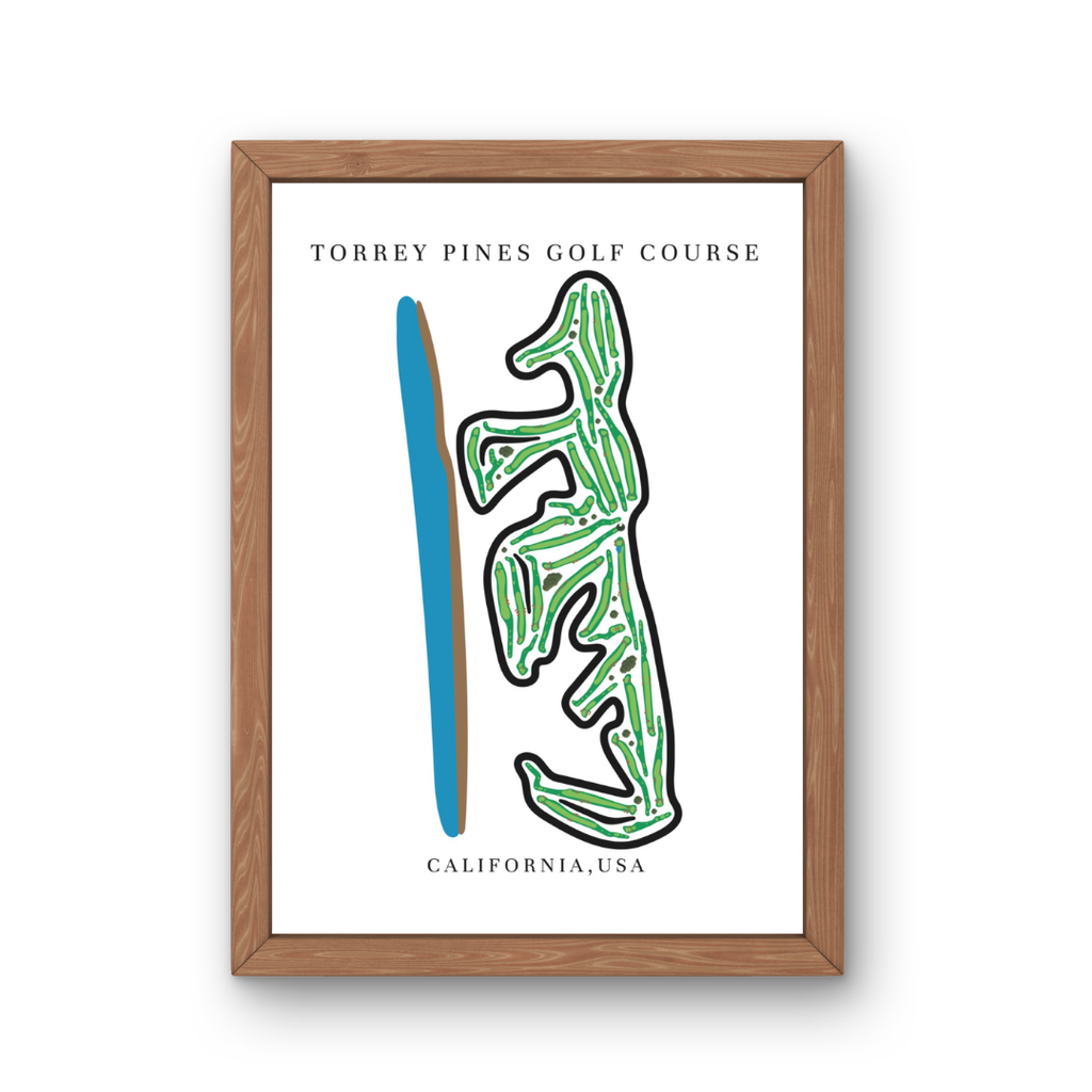 Torrey Pines Golf Course Print, California, Golf Map Artworks