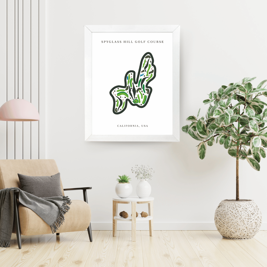 Spyglass Hill Golf Course Print, California, Golf Map Artworks