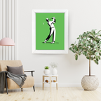 Men Playing Golf Illustration, Golf Wall Art Print Gifts