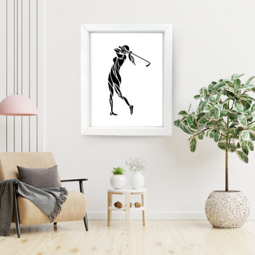 Women Playing Golf Illustration, Golf Wall Art Print Gifts