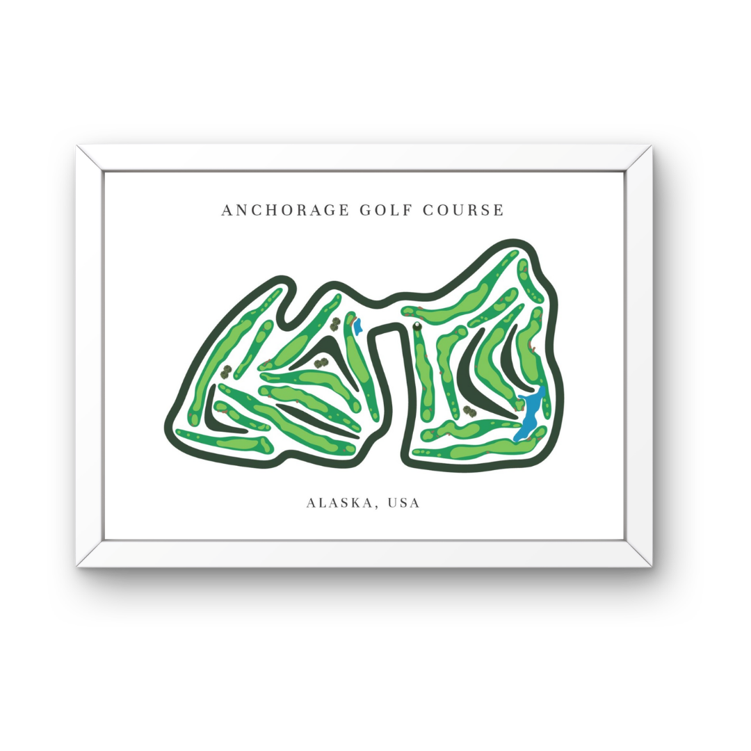 Anchorage Golf Courses Golf Course Print Alaska , Golf Map Artwork