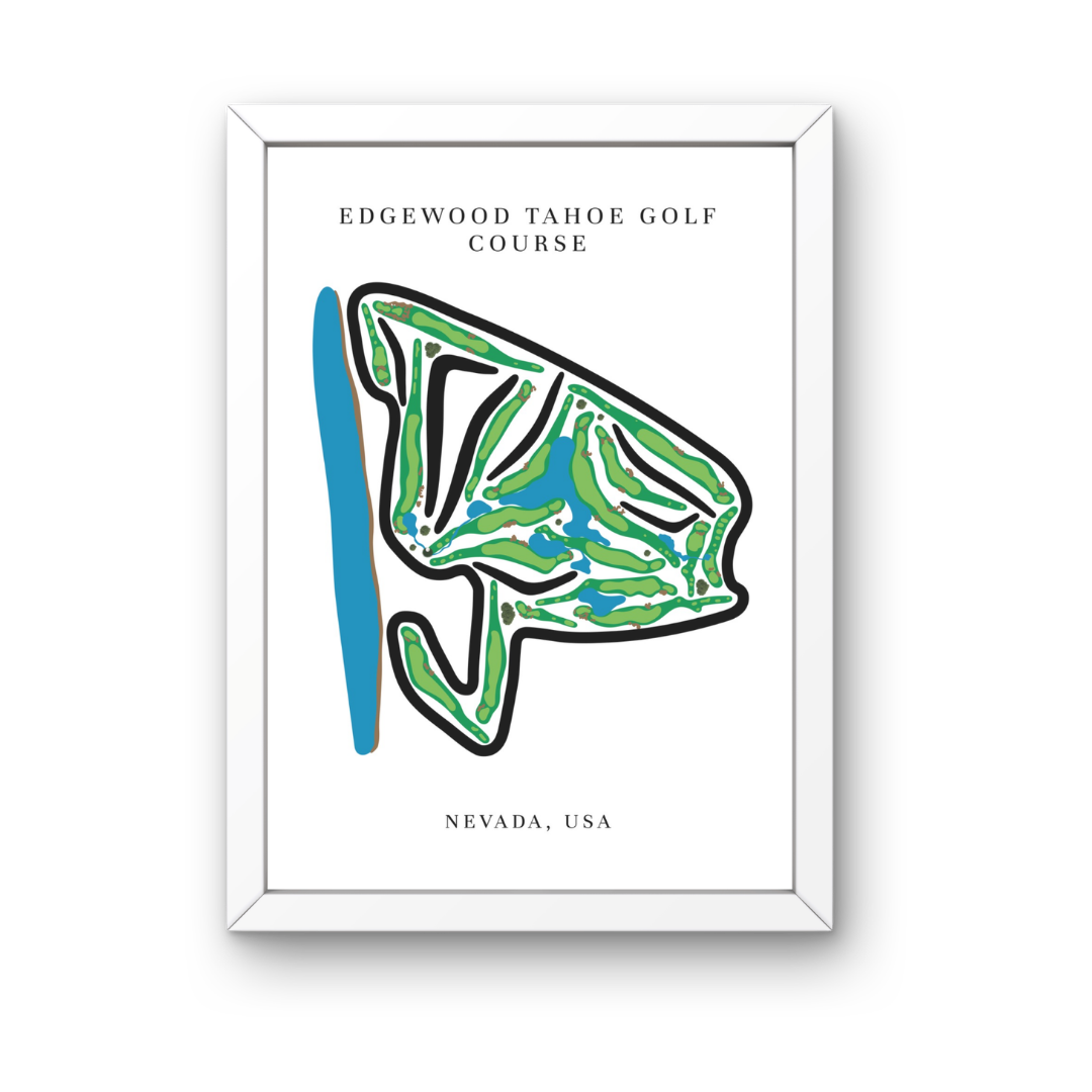 Edgewood Tahoe Golf Course Prints, Nevada, Golf Map Artwork