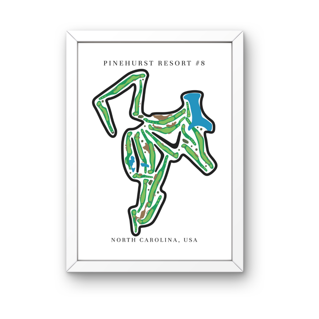 Pinehurst Resort #8 Golf Course Prints, North Carolina, Golf Map Artwork