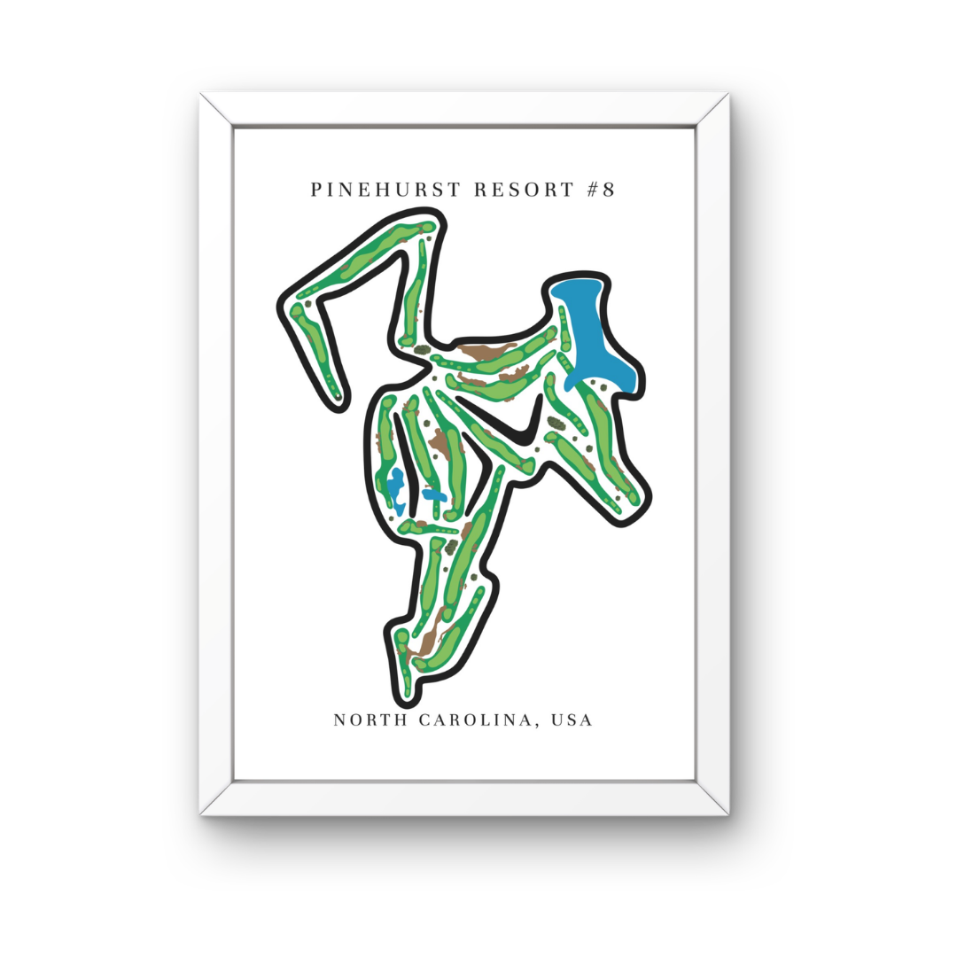 Pinehurst Resort #8 Golf Course Prints, North Carolina, Golf Map Artwork
