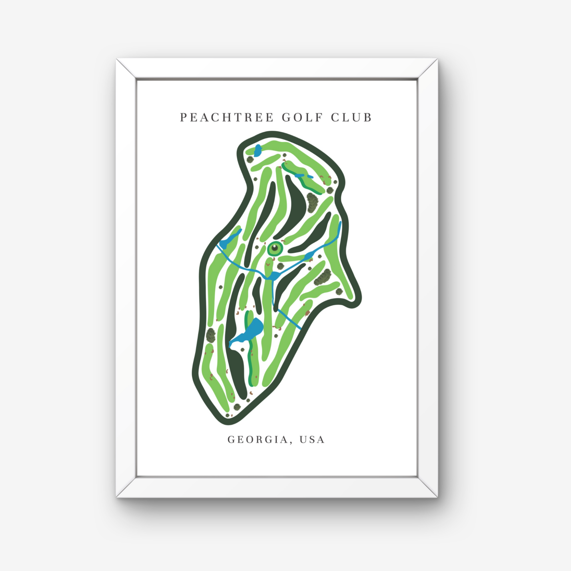 Peachtree Golf Club Golf Course Prints, Georgia, Golf Map Artwork