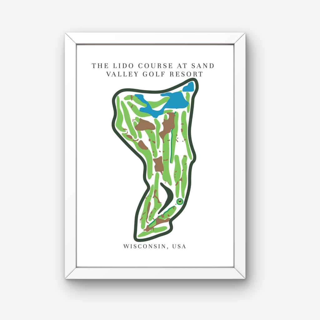 The Lido Course at Sand Valley Golf Resort Golf Course Prints, Wisconsin, Golf Map Artwork