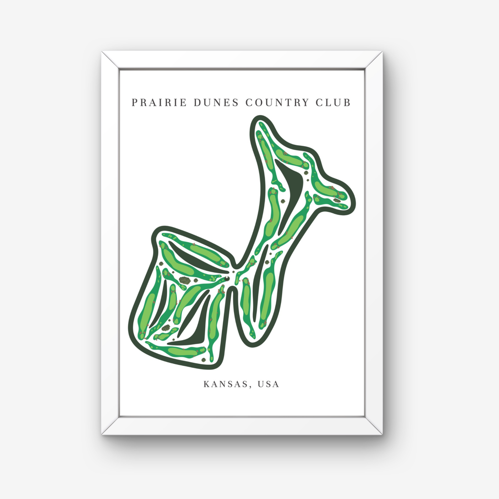 Prairie Dunes Country Club Golf Course Prints, Kansas, Golf Map Artwork