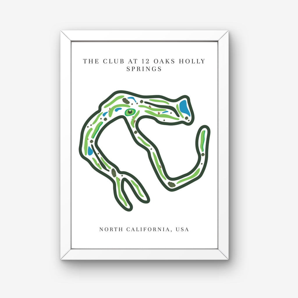 The Club at 12 Oaks Golf Course Prints, North Carolina, Golf Map Artwork