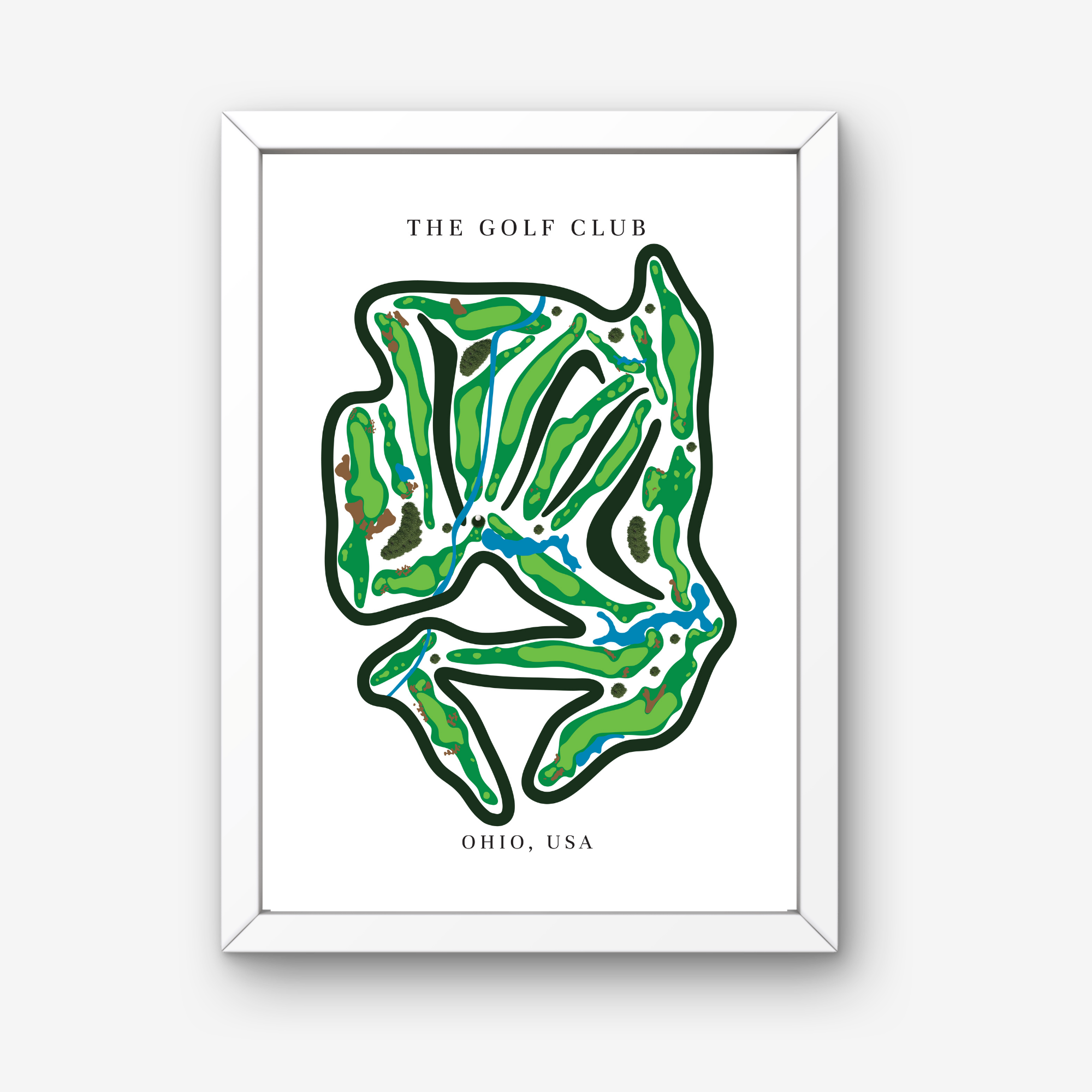 The Golf Club Golf Course Prints, Ohio, Golf Map Artwork