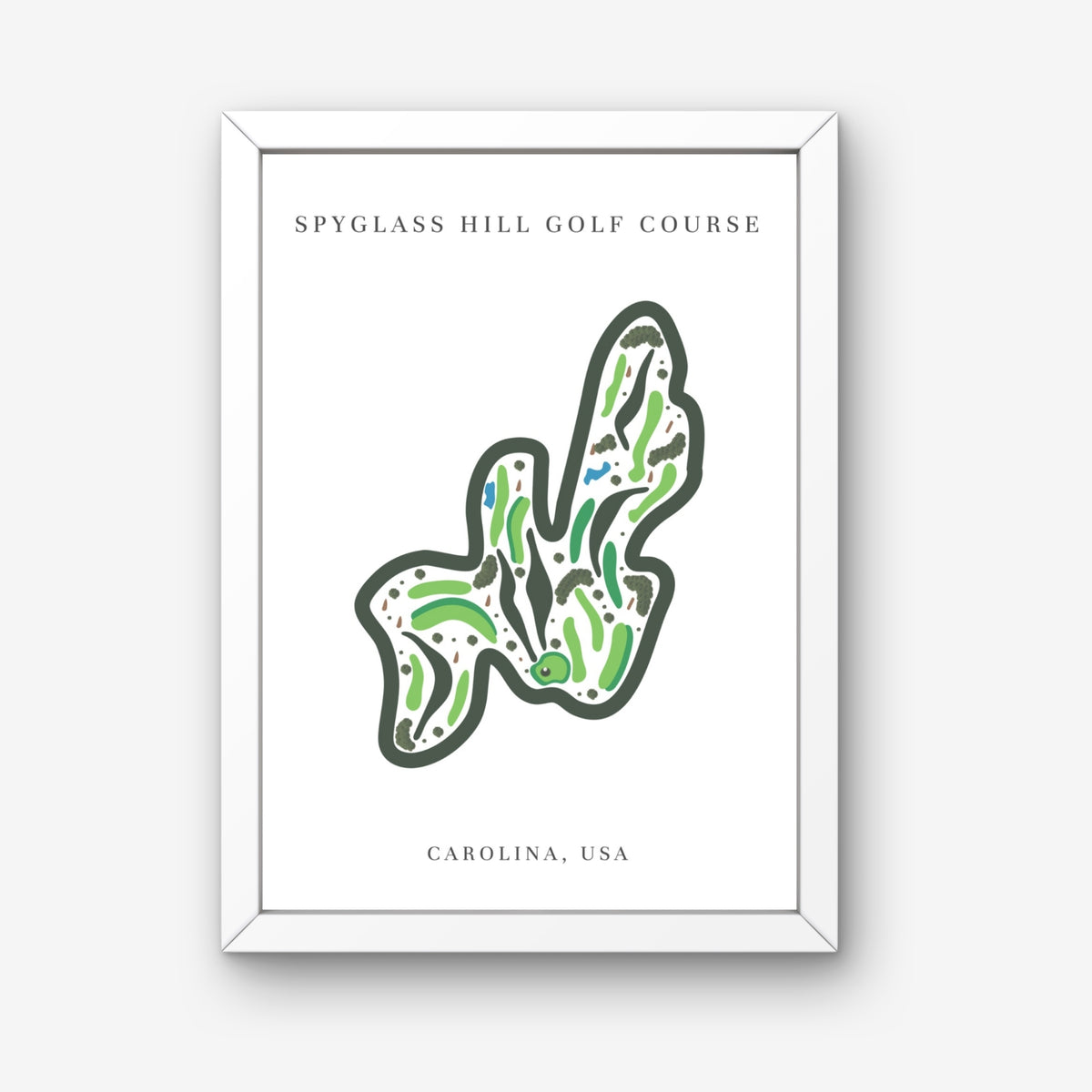 Spyglass Hill Golf Course Print, California, Golf Map Artworks