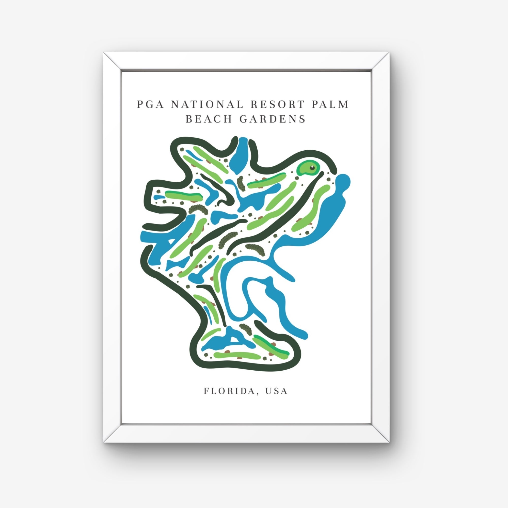 PGA National Resort, Golf Course Print, Florida, Golf Map Artworks