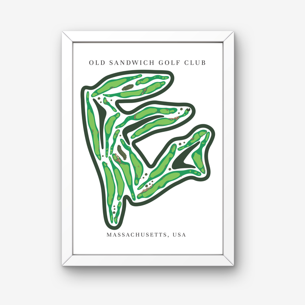 Old Sandwich Golf Club Golf Course Prints, Massachusetts, Golf Map Artwork
