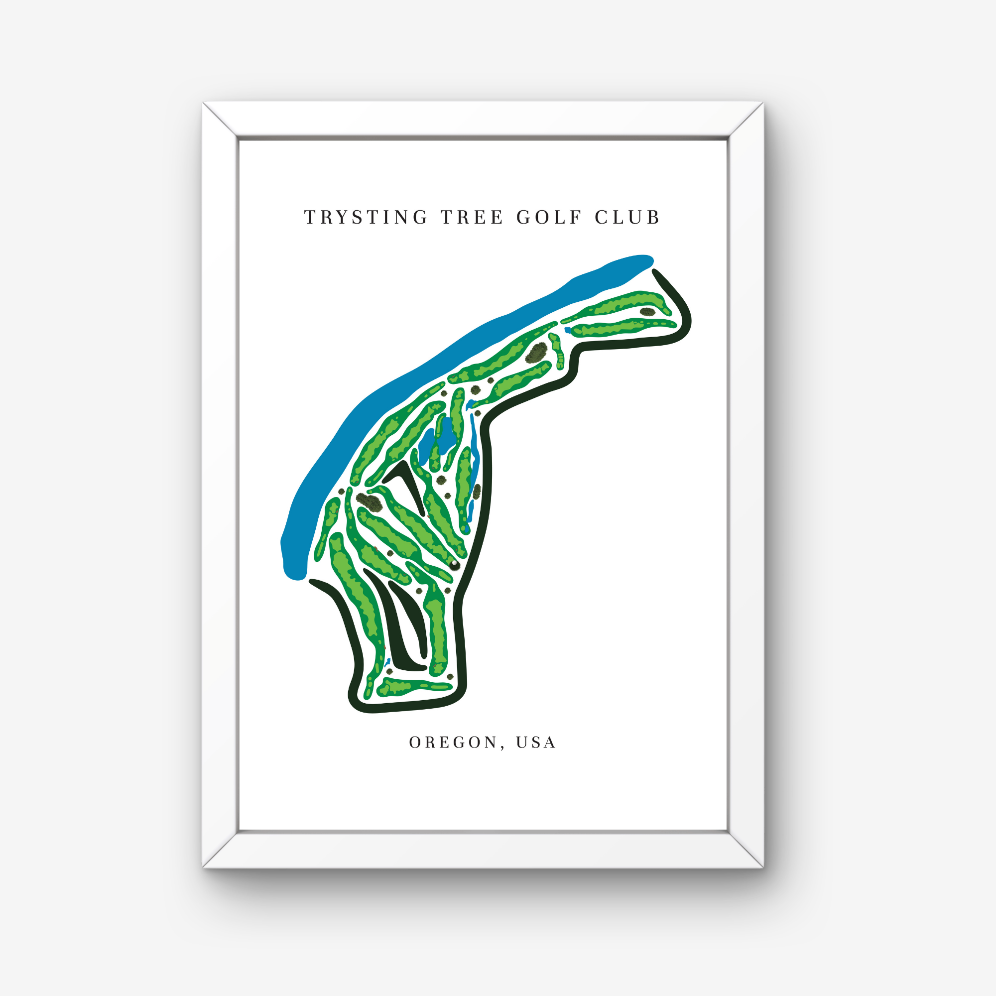 Trysting Tree Golf Club Golf Course Prints, Oregon, Golf Map Artwork