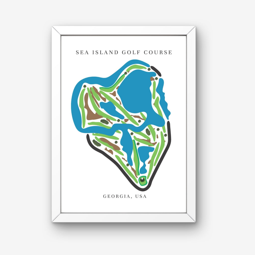 Sea Island Golf Course Prints, Georgia, Golf Map Artwork