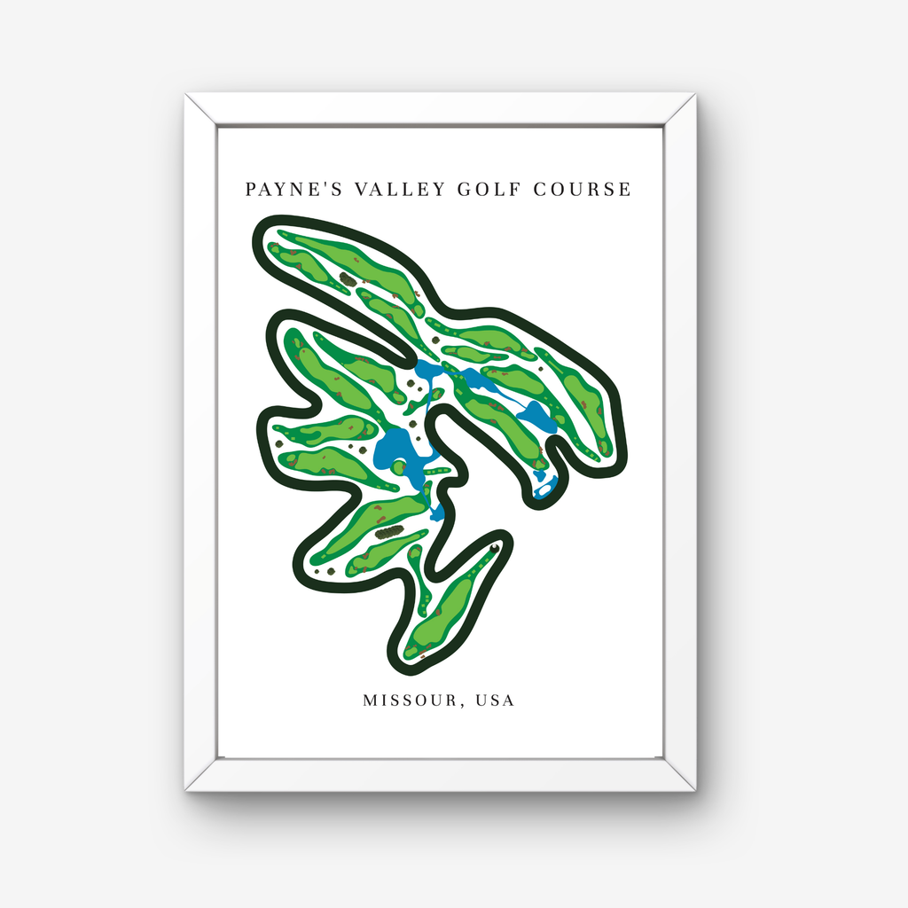 Payne's Valley Golf Course Prints, Missouri, Golf Map Artwork