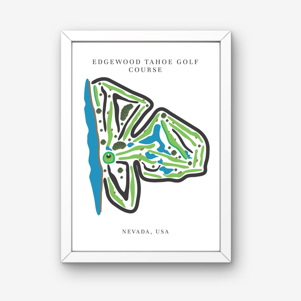 Edgewood Tahoe Golf Course Prints, Nevada, Golf Map Artwork