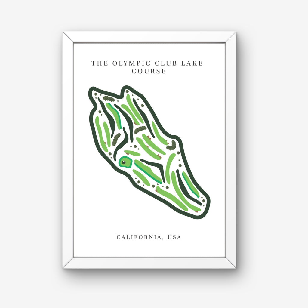 The Olympic Club Lake Course Golf Course Print, California | Golf Map Art
