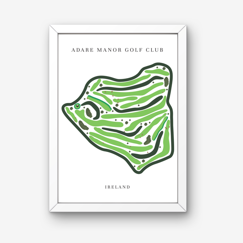 Adare Manor Golf Club, Golf Course Prints, Ireland, Golf Map Artwork