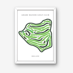 Adare Manor Golf Club, Golf Course Prints, Ireland, Golf Map Artwork