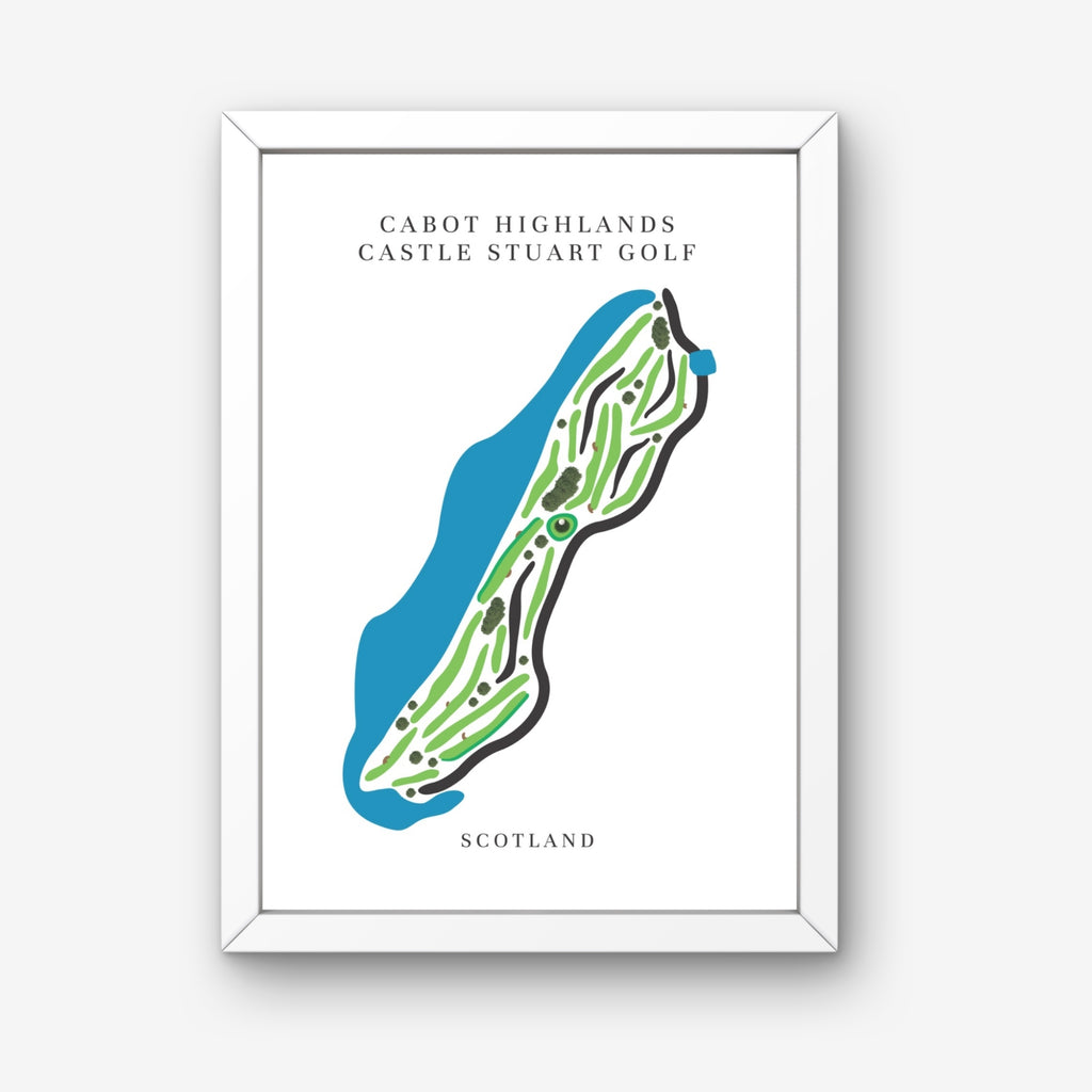 Cabot Highlands Castle Stuart Golf Course Prints, Scotland, Golf Map Artwork