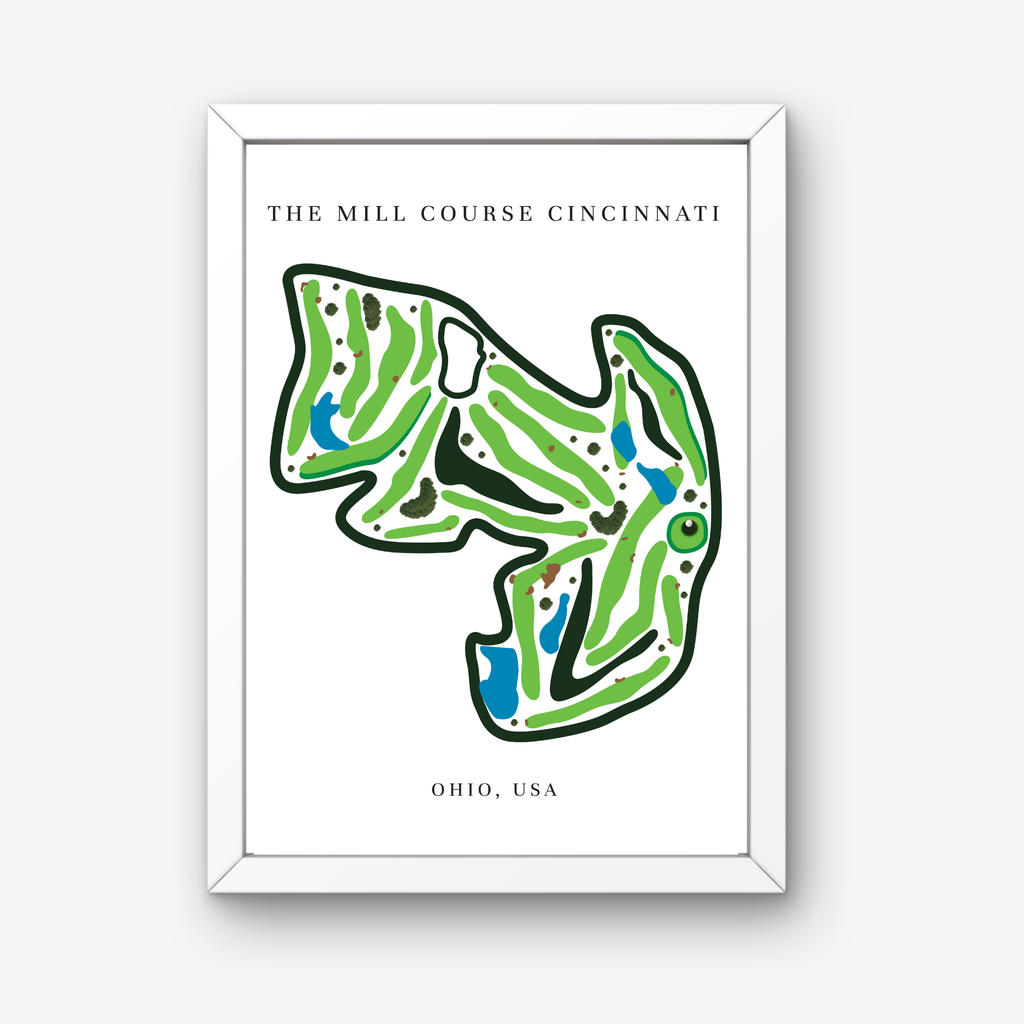 The Mill Course Golf Course Prints, Ohio, Golf Map Artwork