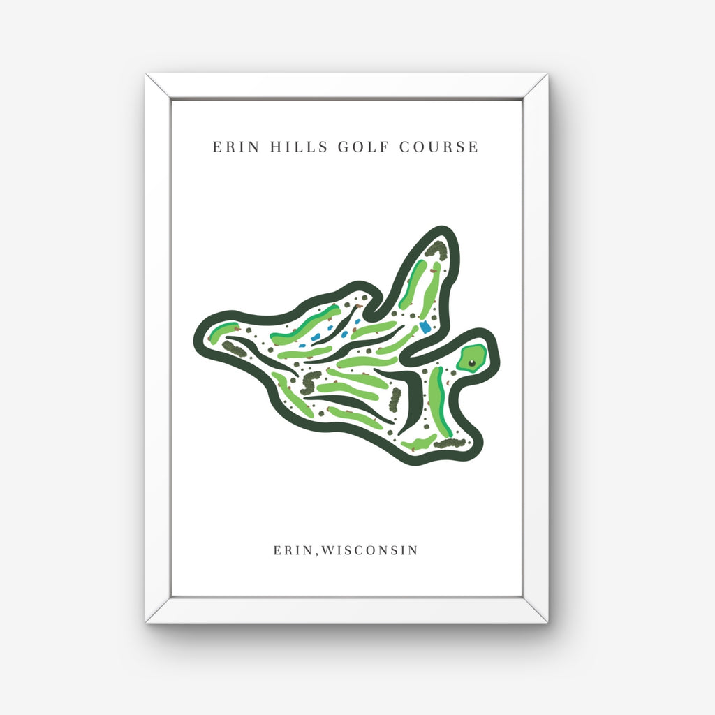 Erin Hills Golf Course Print, Wisconsin, Golf Map Artworks